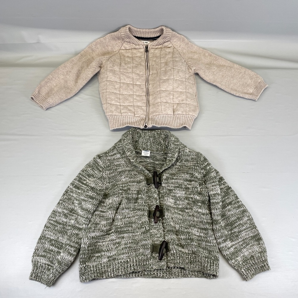 Zara Baby & Old Navy Baby Boys 12-18 Months Knit Sweater Cardigan Zip Up Toggle